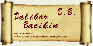 Dalibor Bačikin vizit kartica